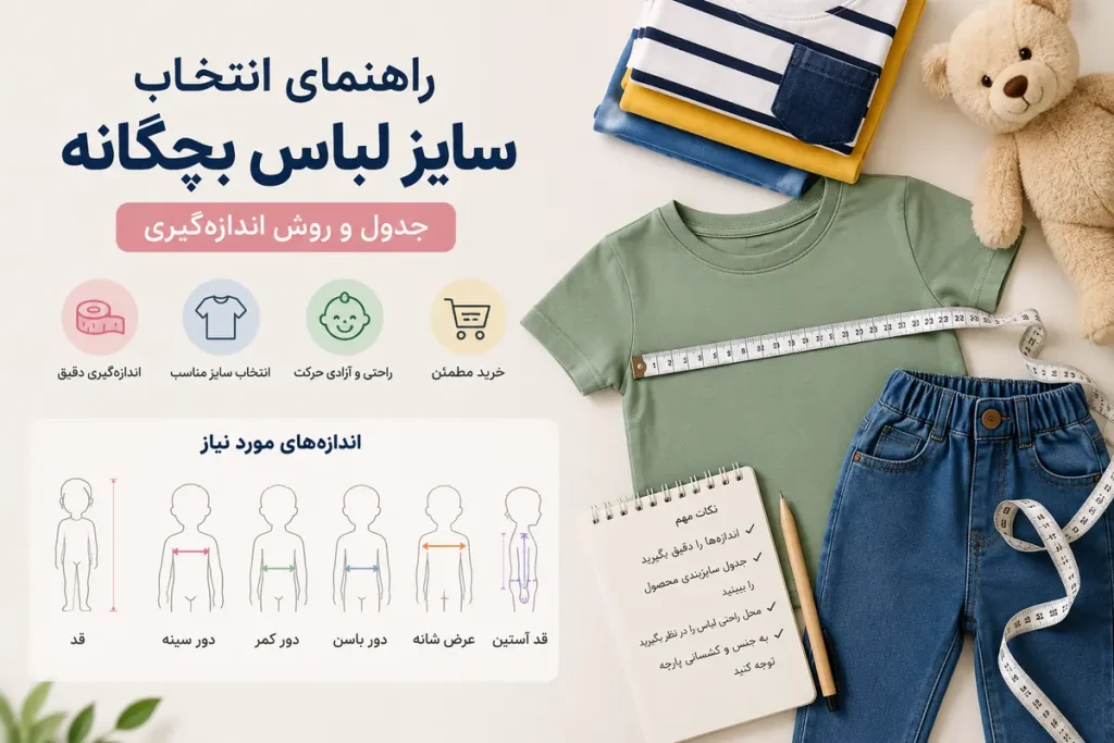 راهنمای انتخاب سایز لباس بچگانه