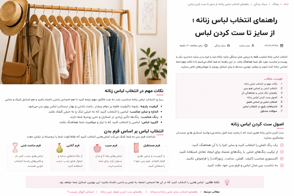 راهنمای انتخاب لباس زنانه